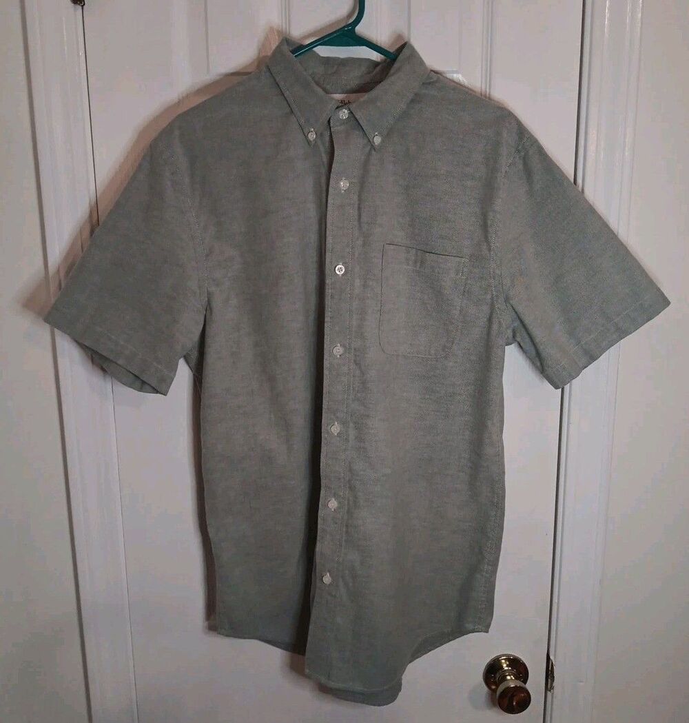 Mens Saddlebred Button Down Medium Shirt Gray Classic Fit